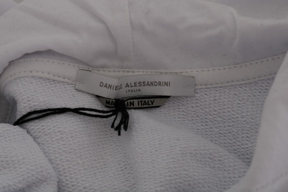 White Pullover Hooded Cotton Sweater