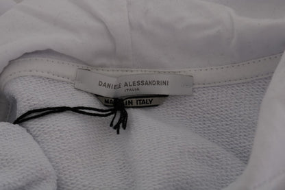 White Pullover Hooded Cotton Sweater