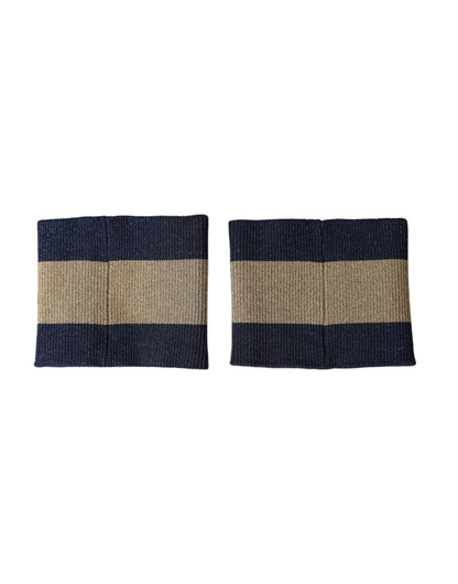 Dolce & Gabbana Star Polyester Film Fiber Viscose & Silk Wristband - Black Gold Patterned