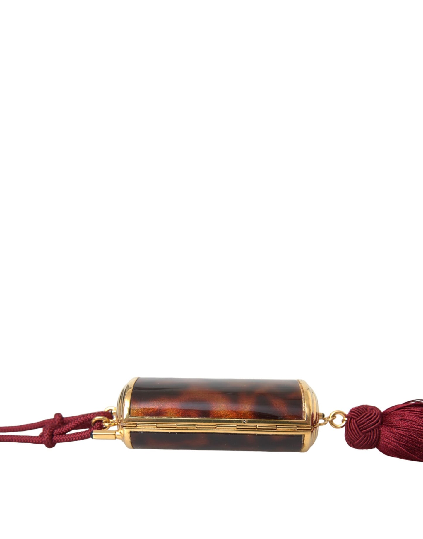 Mini Toiletry Bag by Dolce & Gabbana for women in leather & metal brown & gold features a distinguished Leather Metal Mini Toiletry Bag design with a secure clasp, organized , and versatile for travel.