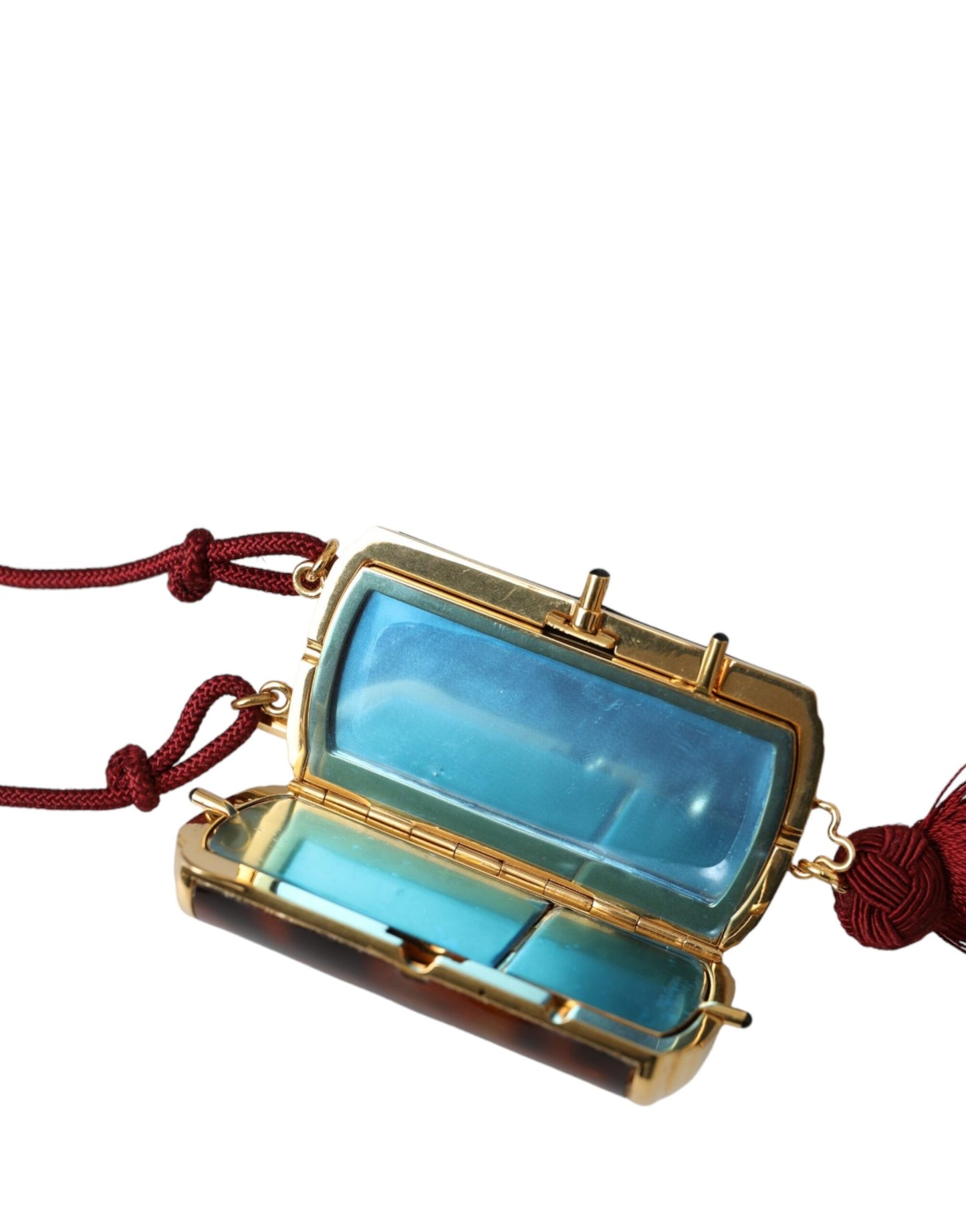 Mini Toiletry Bag by Dolce & Gabbana for women in leather & metal brown & gold features an distinguished Leather Metal Mini Toiletry Bag design with a secure clasp, organized , and distinguished for a sophisticated finish.