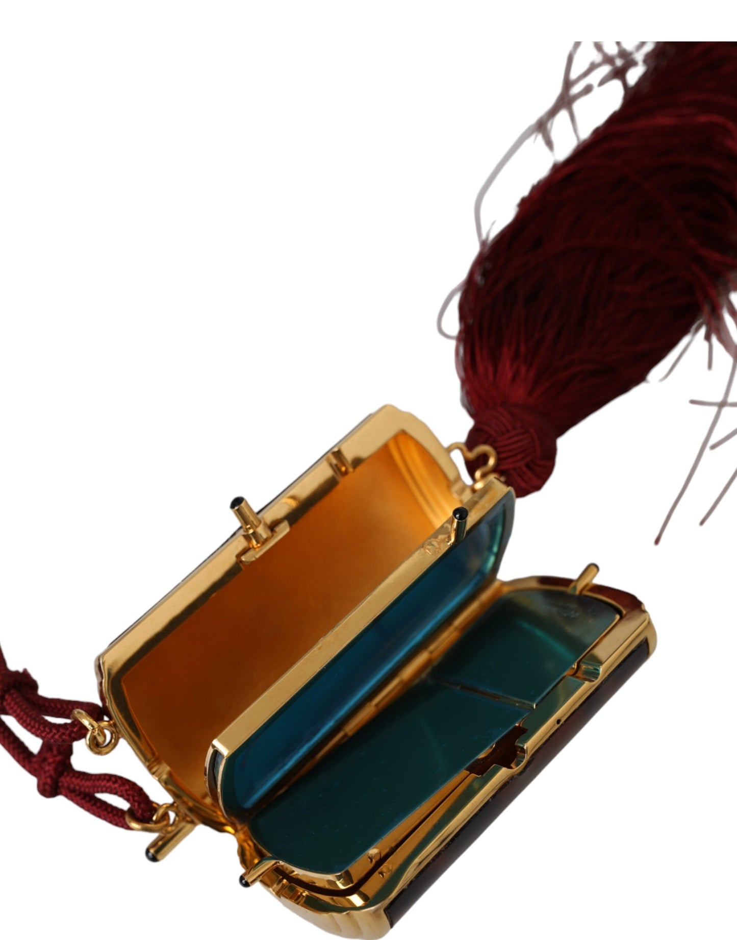 Mini Toiletry Bag by Dolce & Gabbana for women in leather & metal brown & gold features a distinguished Leather Metal Mini Toiletry Bag design with a distinguished clasp, ample , and versatile for a distinguished finish.