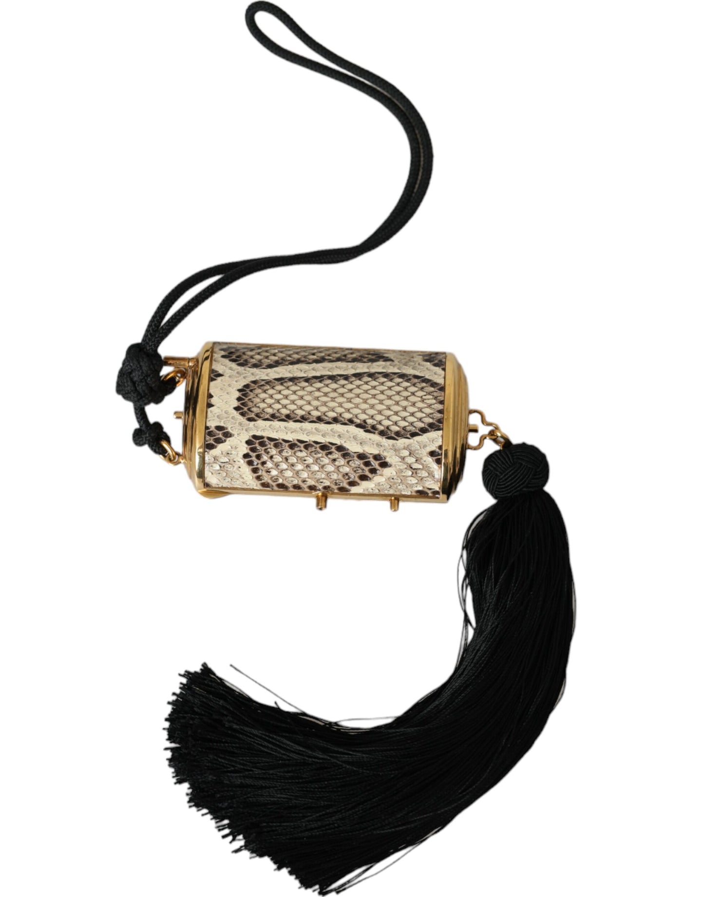 Mini Toiletry Bag by Dolce & Gabbana for women in python leather beige & gold presents a distinguished silhouette, showcasing the Python Leather Mini Toiletry Bag with a secure clasp, ample , and versatile .