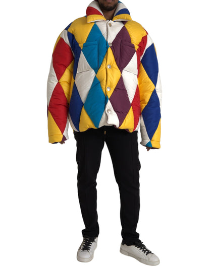 Dolce & Gabbana Men's Multicolor Windbreaker Puffer Jacket Men