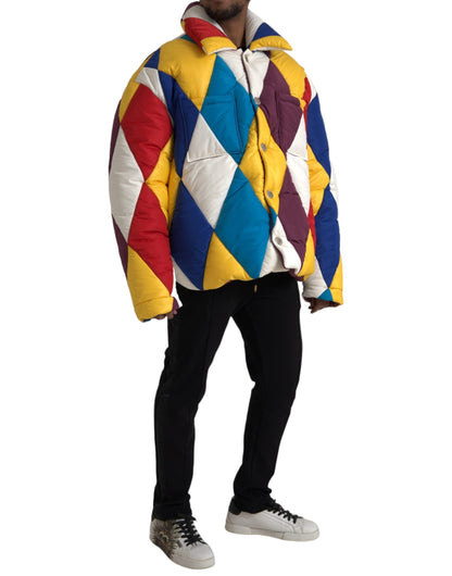 Dolce & Gabbana Men's Multicolor Windbreaker Puffer Jacket Men