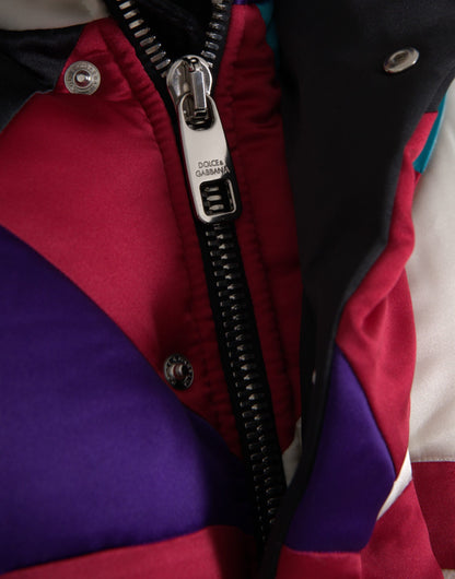 Dolce & Gabbana Men's Multicolor Logo Windbreaker Puffer Jacket