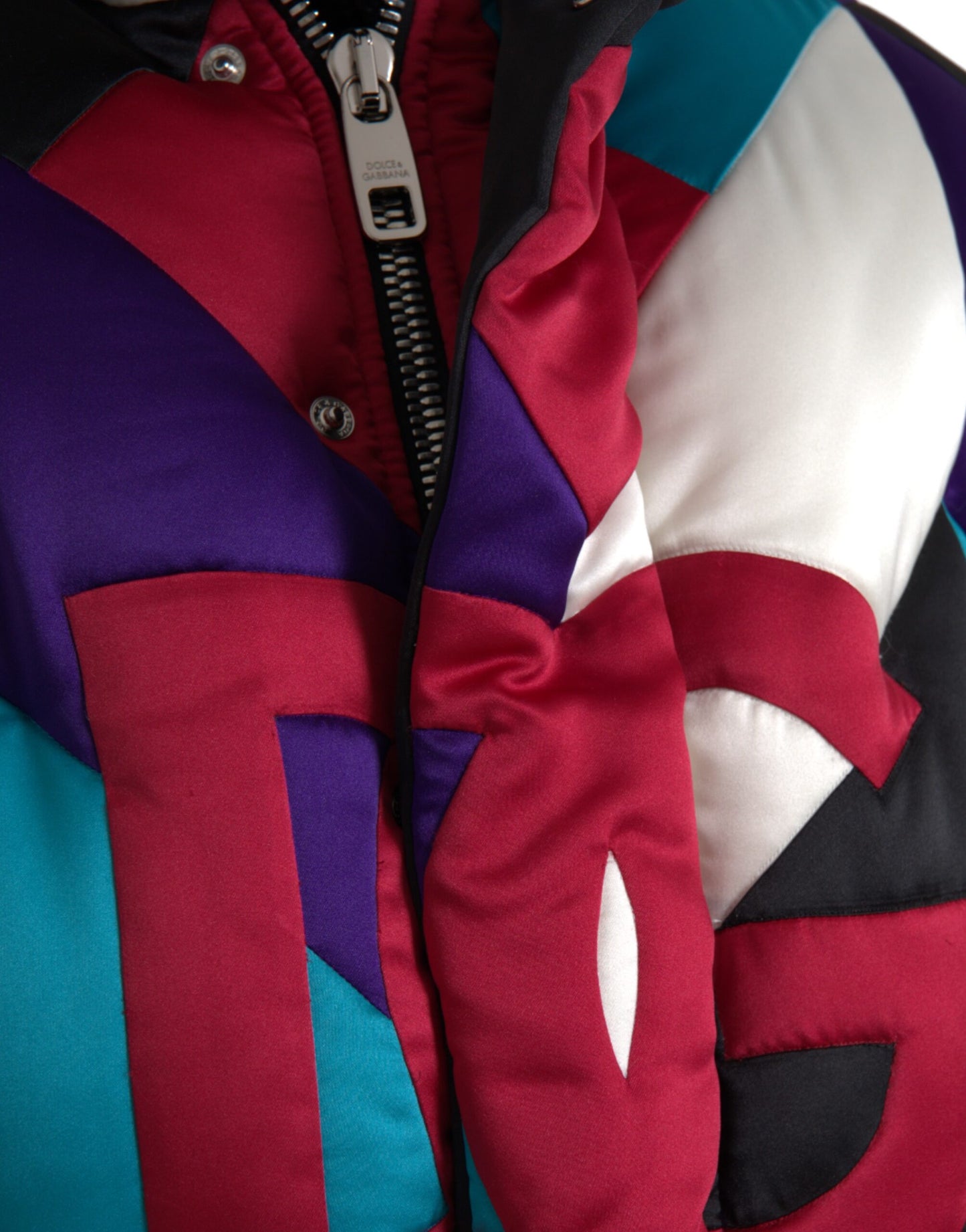 Dolce & Gabbana Men's Multicolor Logo Windbreaker Puffer Jacket