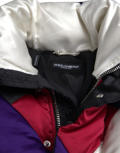 Dolce & Gabbana Men's Multicolor Logo Windbreaker Puffer Jacket
