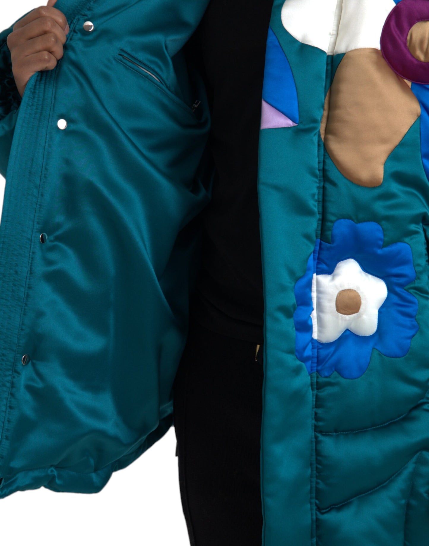 Dolce & Gabbana Men's Multicolor Floral Windbreaker Puffer Jacket