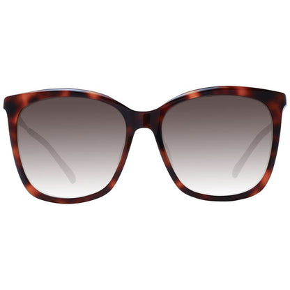 Sunglasses by Jimmy Choo for women in linen gradient & brown features a sumptuous silhouette, showcasing a sumptuous full-rim square frame design in brown coloured frame with high-performance category-3-dark-tint gradient lens.
