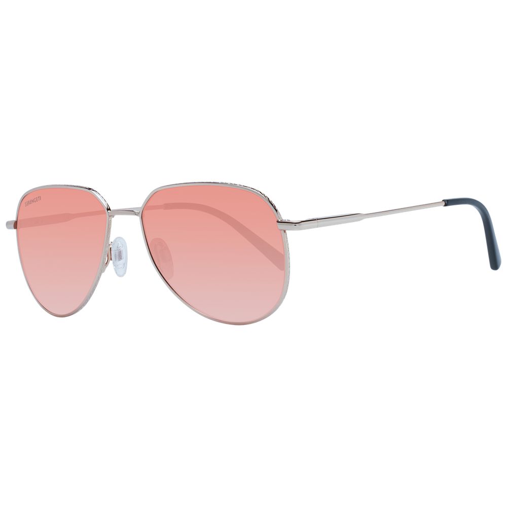 Sunglasses by Serengeti for unisex in metal and rose-gold featuring an opulent full-rim round frame design with a sophisticated rose-gold coloured frame finish and high-performance photochromatic lens.