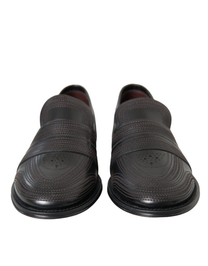 Dolce & Gabbana Men's Calfskin Leather Loafer Shoes - Black Brown