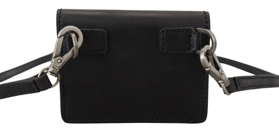Wallet by Dolce & Gabbana for women in leather & metal black & silver presents a architectural silhouette from the Leather Metal Wallet collection, showcasing architectural compact-design bifold for a architectural finish.