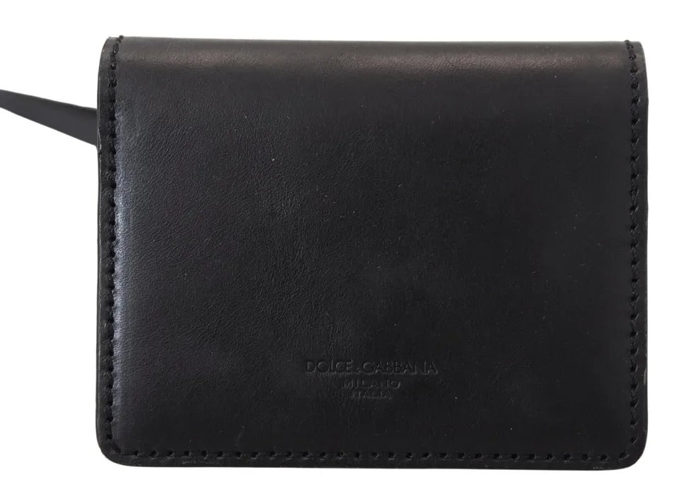 Wallet by Dolce & Gabbana for women in leather & metal black & silver showcases a refined silhouette, artfully detailed with the signature style of the Leather Metal Wallet and functional compact-design bifold.
