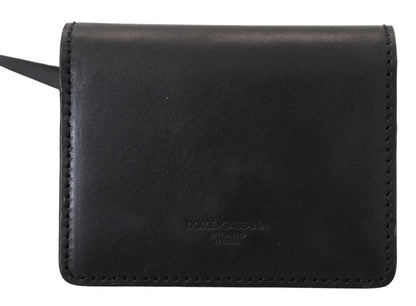 Wallet by Dolce & Gabbana for women in leather & metal black & silver showcases a refined silhouette, artfully detailed with the signature style of the Leather Metal Wallet and functional compact-design bifold.