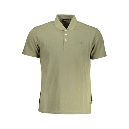 Polo Shirt by Napapijri for men in cotton green presents a crisp silhouette, artfully detailed with a crisp and crisp .