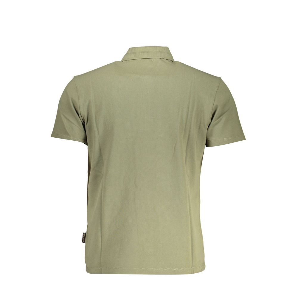 Polo Shirt by Napapijri for men in cotton green showcases a sharp silhouette, detailed with a refined and sharp for a sophisticated finish.