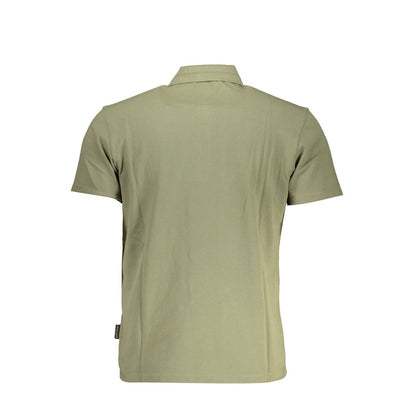Polo Shirt by Napapijri for men in cotton green showcases a sharp silhouette, detailed with a refined and sharp for a sophisticated finish.