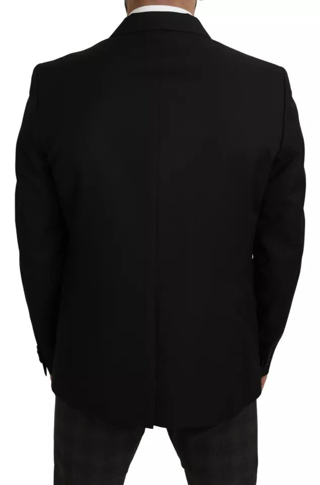 Dolce & Gabbana Men's Single Breasted Acetate Polyester Viscose & Wool Blazer - Black