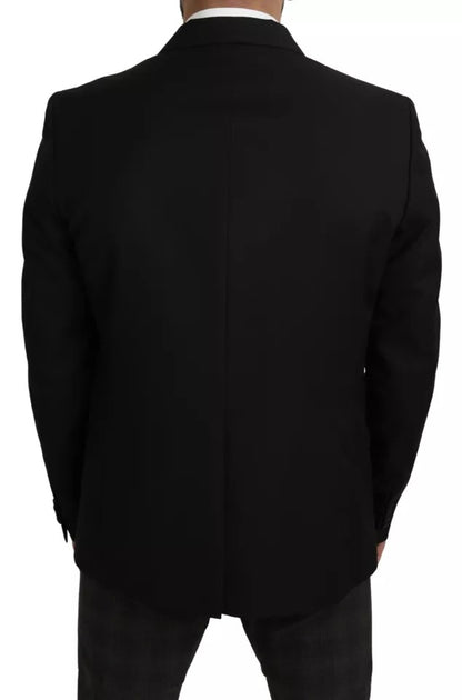 Dolce & Gabbana Men's Single Breasted Acetate Polyester Viscose & Wool Blazer - Black