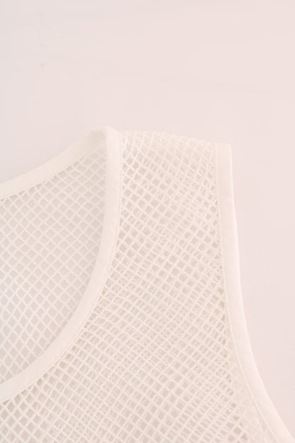 Sleeveless Transparent Net Tank Top