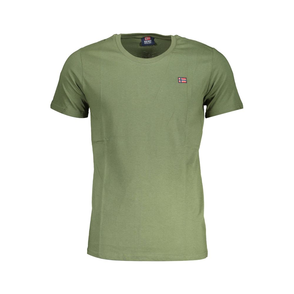 T-Shirt by Norway 1963 for men in cotton green features an edgy silhouette, meticulously detailed with a sophisticated and round neckline for a truly edgy finish.