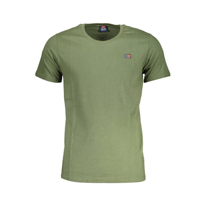 T-Shirt by Norway 1963 for men in cotton green features an edgy silhouette, meticulously detailed with a sophisticated and round neckline for a truly edgy finish.