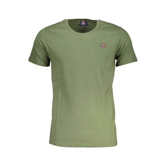 T-Shirt by Norway 1963 for men in cotton green features an edgy silhouette, meticulously detailed with a sophisticated and round neckline for a truly edgy finish.