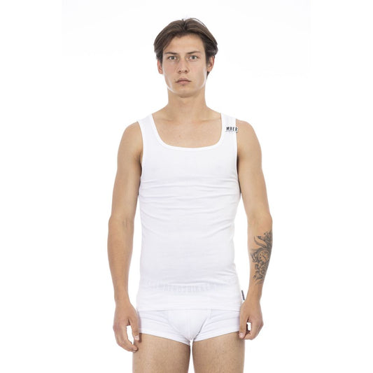 Bikkembergs Men's White Cotton Sleeveless T-Shirt