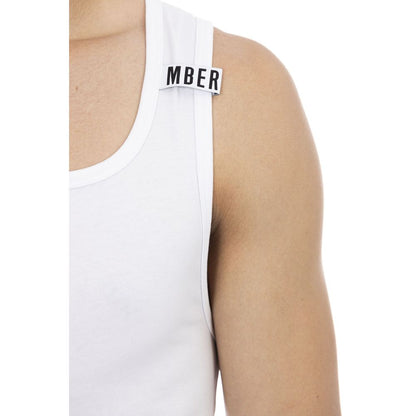 Bikkembergs Men's White Cotton Sleeveless T-Shirt