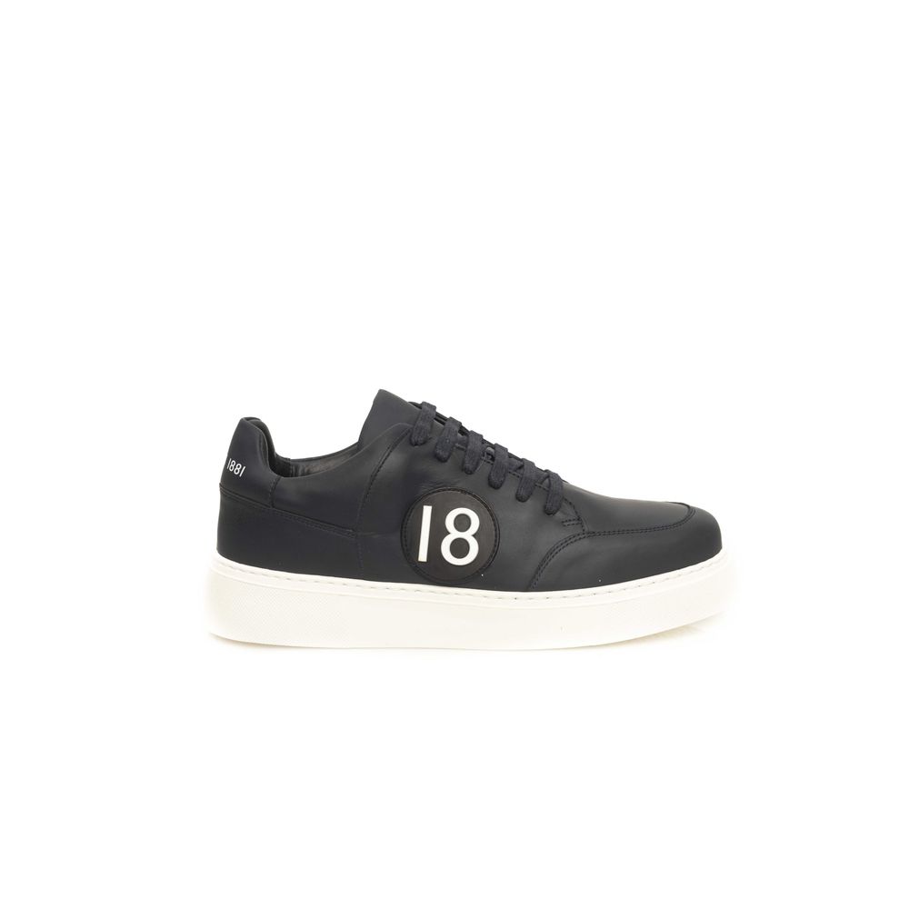 Sneakers by Cerruti 1881 for men in cowhide blue features an opulent silhouette from the Men's Low Top Cowhide Sneakers collection, showcasing a signature low-top style with an opulent finish.