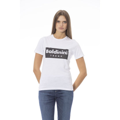 Baldinini Trend Women's White Cotton Logo T-Shirt