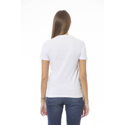 Baldinini Trend Women's White Cotton Logo T-Shirt