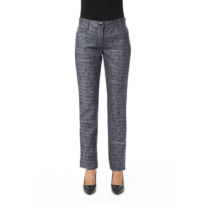 Black Byblos Women's Croc Prints Viscose Pants