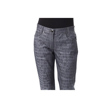 Black Byblos Women's Croc Prints Viscose Pants
