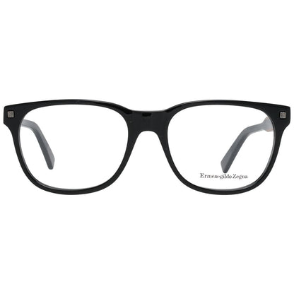 Eyeglasses Frames by Ermenegildo Zegna for men in plastic black features an refined silhouette, showcasing the refined black coloured frame and sophisticated full-frame frame design.