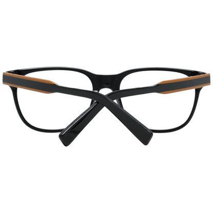 Eyeglasses Frames by Ermenegildo Zegna for men in plastic and black showcases an refined full-frame frame design featuring a sophisticated black coloured frame for an refined and refined aesthetic.