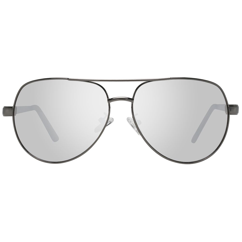 Sunglasses by Guess for men in gray features an ethereal aviator full-rim frame design with gunmetal coloured frame frames and mirrored category-3-dark-tint lens for a ethereal finish.