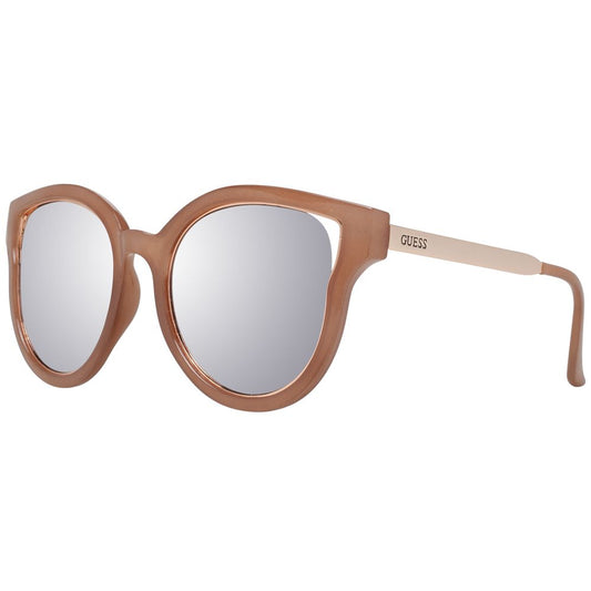 Sunglasses by Guess for women in and brown presents a sumptuous silhouette, featuring brown coloured frame and butterfly full-rim frame design with mirrored category-3-dark-tint lens for a sumptuous look.