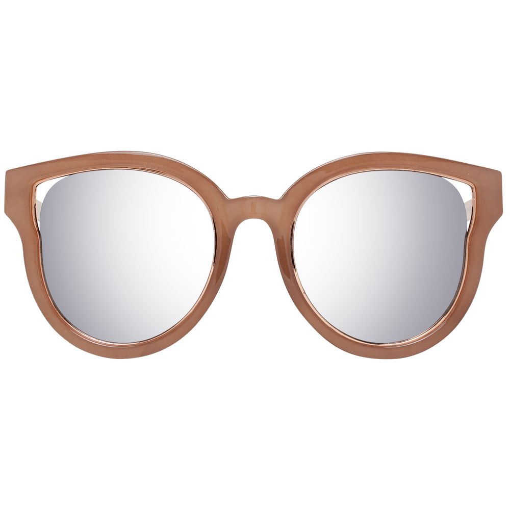 Sunglasses by Guess for women in brown features a sumptuous silhouette, showcasing a sumptuous butterfly full-rim frame design in brown coloured frame with high-performance mirrored category-3-dark-tint lens.