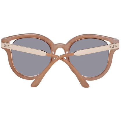 This Sunglasses by Guess for women in brown presents a sumptuous silhouette, showcasing a sumptuous butterfly full-rim frame design in brown coloured frame and high-performance mirrored category-3-dark-tint lens.