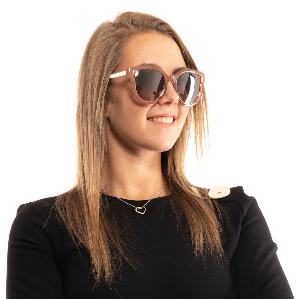 Sunglasses by Guess for women in and brown featuring an opulent butterfly full-rim frame design with a sophisticated brown coloured frame finish and high-performance mirrored category-3-dark-tint lens.