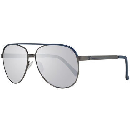 Sunglasses by Guess for men in gray features an ethereal aviator full-rim frame design with gunmetal coloured frame frames and mirrored category-3-dark-tint lens for a ethereal finish.