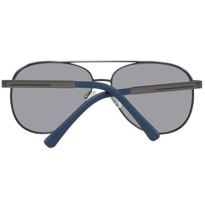 Sunglasses by Guess for men in and gray featuring an opulent aviator full-rim frame design with a sophisticated gunmetal coloured frame finish and high-performance mirrored category-3-dark-tint lens.