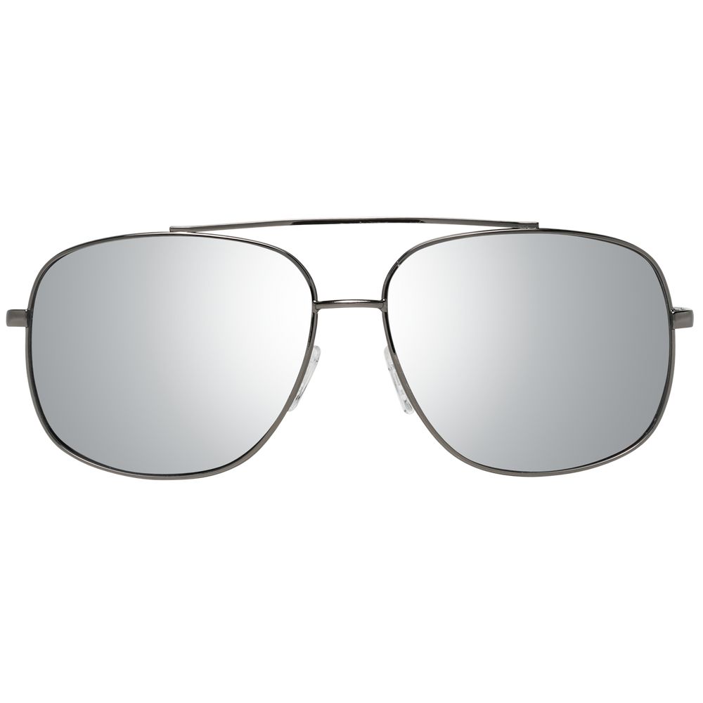 Sunglasses by Guess for men in metal gray features an ethereal aviator full-rim frame design with gunmetal coloured frame frames and mirrored category-3-dark-tint lens for a ethereal finish.