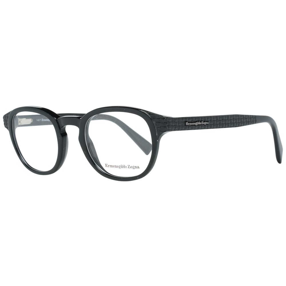 Eyeglasses Frames by Ermenegildo Zegna for men in and black showcases a refined silhouette, detailed with a black coloured frame finish and a sophisticated full-frame frame design.