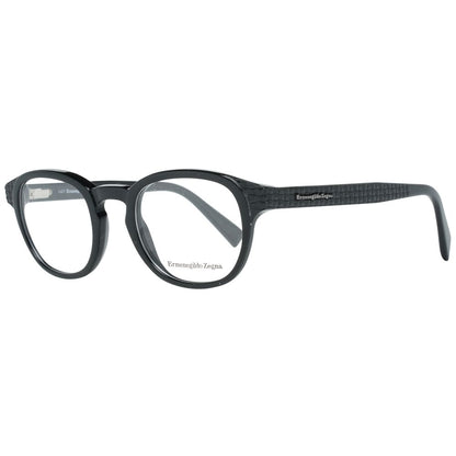 Eyeglasses Frames by Ermenegildo Zegna for men in and black showcases a refined silhouette, detailed with a black coloured frame finish and a sophisticated full-frame frame design.
