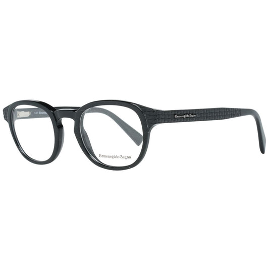Eyeglasses Frames by Ermenegildo Zegna for men in and black showcases a refined silhouette, detailed with a black coloured frame finish and a sophisticated full-frame frame design.