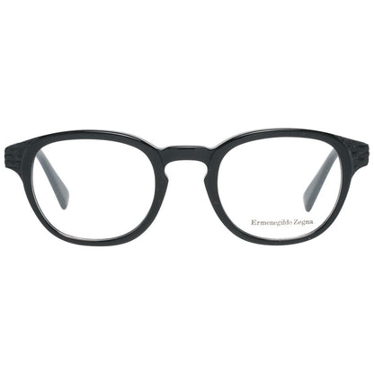 Eyeglasses Frames by Ermenegildo Zegna for men in black features an refined silhouette, showcasing a sophisticated black coloured frame and refined full-frame frame design for a refined look.