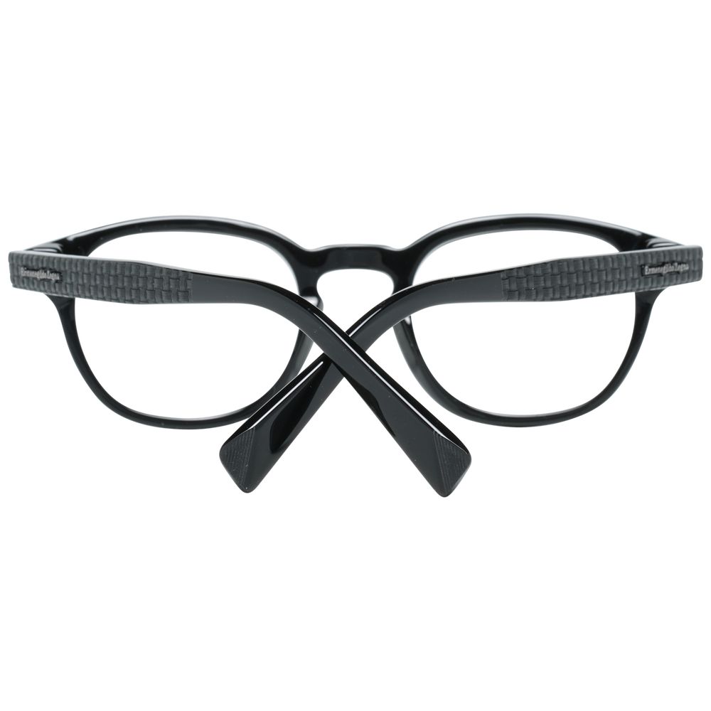Eyeglasses Frames by Ermenegildo Zegna for men in black features a refined silhouette, showcasing a refined black coloured frame and full-frame frame design for a sophisticated, premium look.